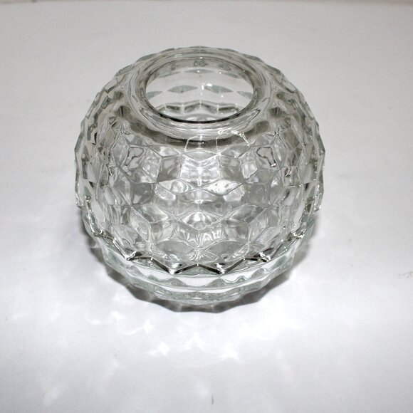Vintage Homco 2 Piece Clear Glass Patterned Candle Holder - No Box - Picture 14 of 16